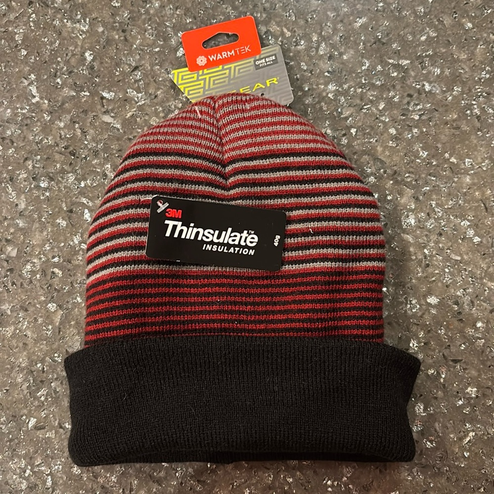 🆕 Thinsulate Warm Tek Beanie, One Size, Biking Red